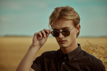 man in elegant sunglasses