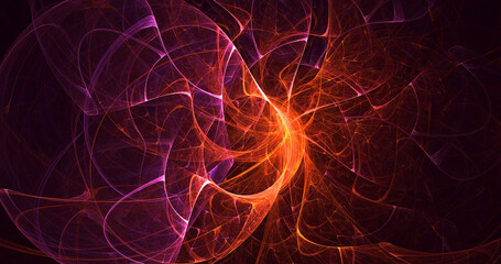 3D rendering abstract valentine red fractal light background