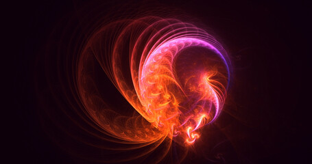 3D rendering abstract valentine red fractal light background