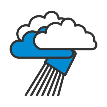 blue clouds raining icon clip art preview
