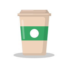 Vector graphic of coffee cup. Starbucks coffee illustration with flat design style. Suitable for content design assets - obrazy, fototapety, plakaty
