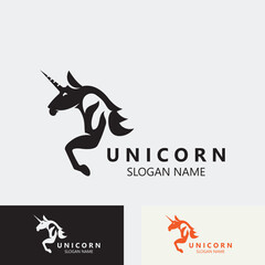Unicorn Horse Logo image design head elegan template