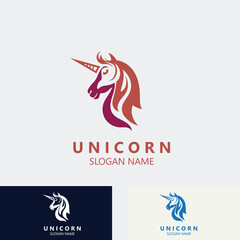 Obraz premium Unicorn Horse Logo image design head elegan template