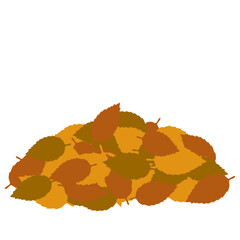 落ち葉の山のベタ塗りイラスト