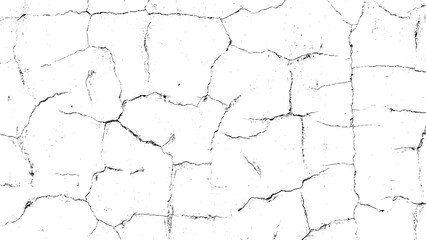 Cracks overlay textured. Distressed black texture. Dark grainy texture on white background. Grain noise particles. Rusted white effect. Grunge design elements. Vector illustration, EPS 10.