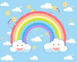 Cute pastel rainbow background