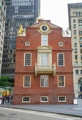 Fototapeta na wymiar close up on old state house in Boston