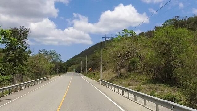 Hyperlapse of a rural road of the dominican republic