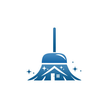 House cleaning and house cleanup service, logo design. Sanitizing, disinfecting, hygiene and cleanliness, vector design and illustration