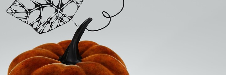 3D illustration trendy pumpkin invitation card