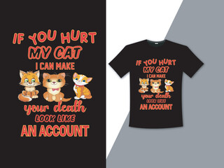 Animal cat vector typography T Shirt Design