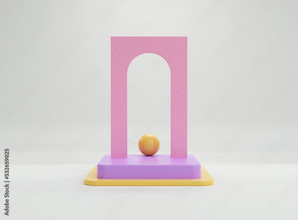 Poster empty cylinder podium on minimal background. abstract minimal scene with geometrical forms. design f