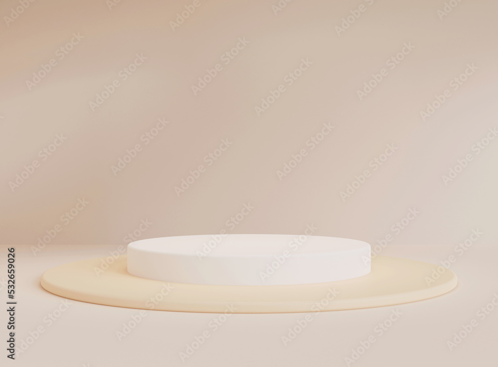 Poster empty cylinder podium on minimal background. abstract minimal scene with geometrical forms. design f