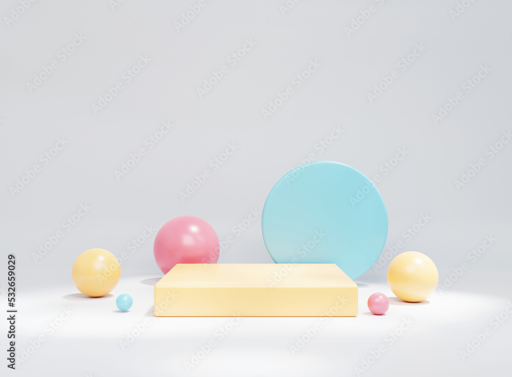 Poster empty cylinder podium on minimal background. abstract minimal scene with geometrical forms. design f