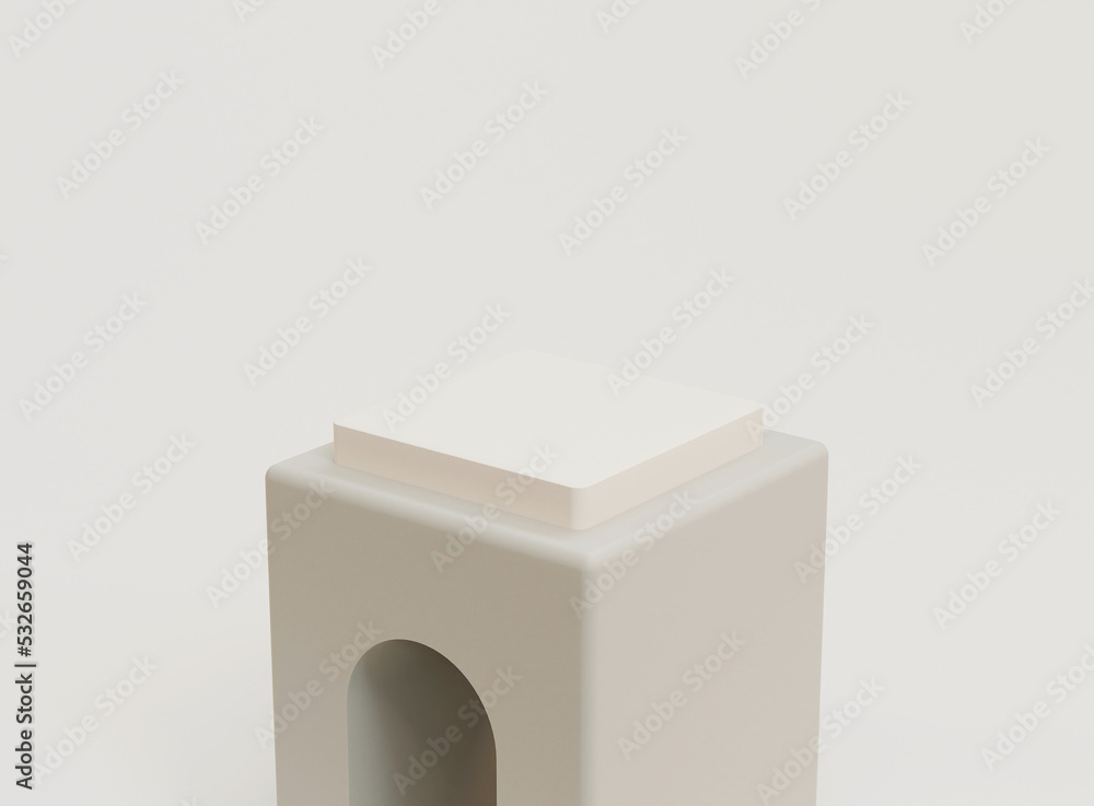 Poster empty cylinder podium on minimal background. abstract minimal scene with geometrical forms. design f
