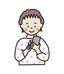 スマートフォンを使う若い女性