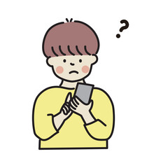 スマートフォンを使う若い男性