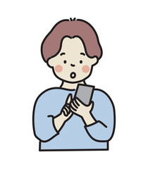 スマートフォンを使う若い男性