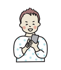 スマートフォンを使う若い男性