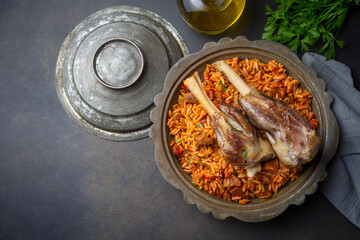 Local Turkish food; Lamb on barley noodle. Turkish name; Ankara Tava