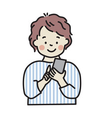 スマートフォンを使う若い男性