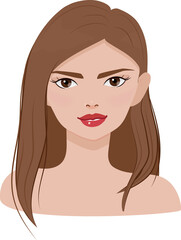 woman face portrait in different hair style