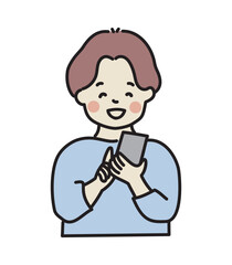 スマートフォンを使う若い男性