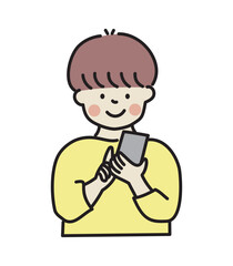 スマートフォンを使う若い男性