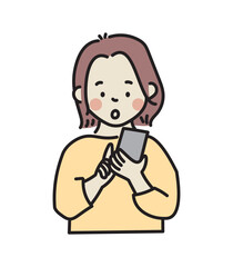 スマートフォンを使う若い女性