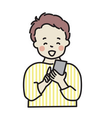 スマートフォンを使う若い男性