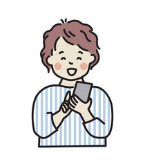 スマートフォンを使う若い男性