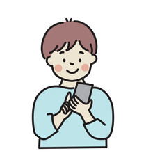 スマートフォンを使う若い男性