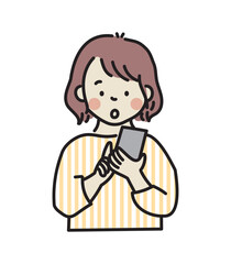 スマートフォンを使う若い女性