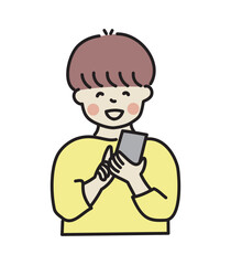 スマートフォンを使う若い男性