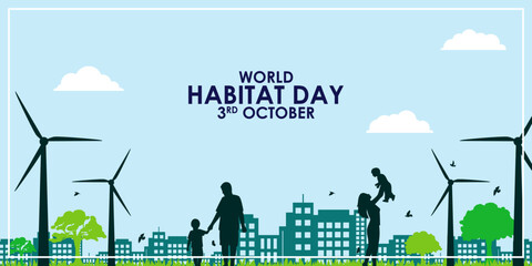 Vector illustration for World Habitat Day banner