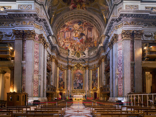 Obraz premium The baroque church of S. Ignazio di Loyola in the Campo Marzio district of Rome, Italy 