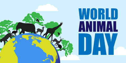 Vector illustration for World Animal Day banner