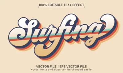 Foto op Plexiglas Surf surfing style typography text effect © Liton roy