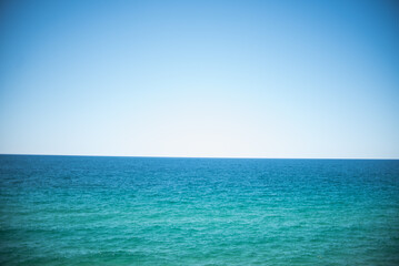 View of the water of Lake Superior from the Upper Peninsula of Michigan taken from a beach near...