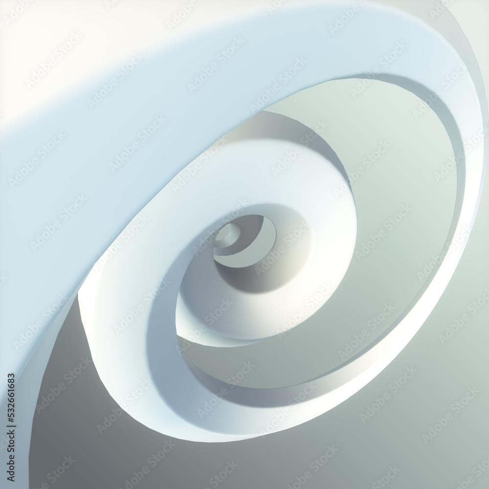 Poster White twisted helix. Modern shape for decoration design. Abstract background. 3d rendering digital illustration