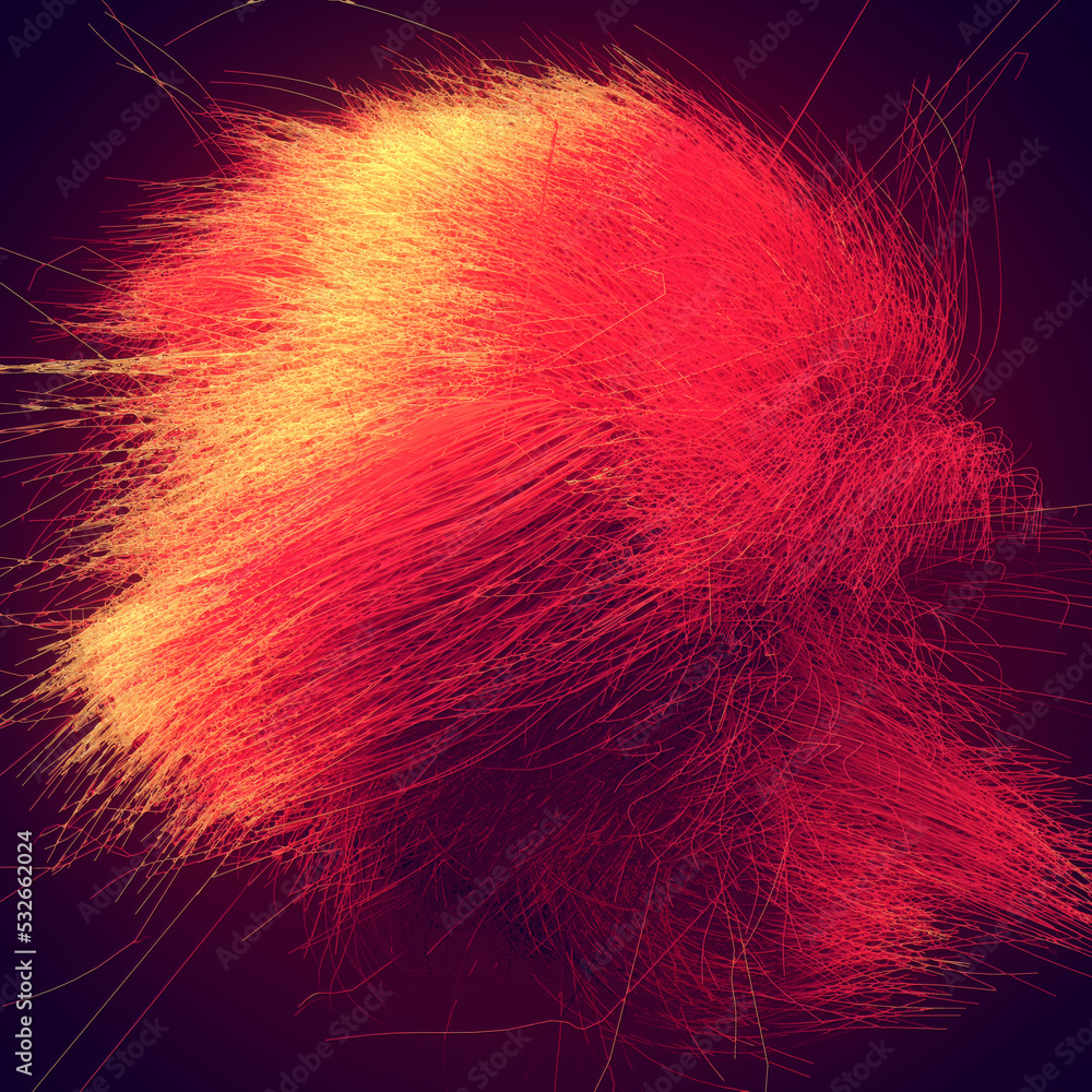 Aufkleber composition of fantastic red vegetation. abstract background. 3d rendering digital illustration