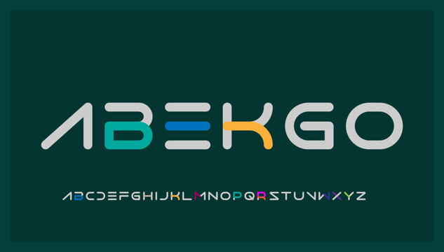 Editable color typography capital alphabet letter logo design