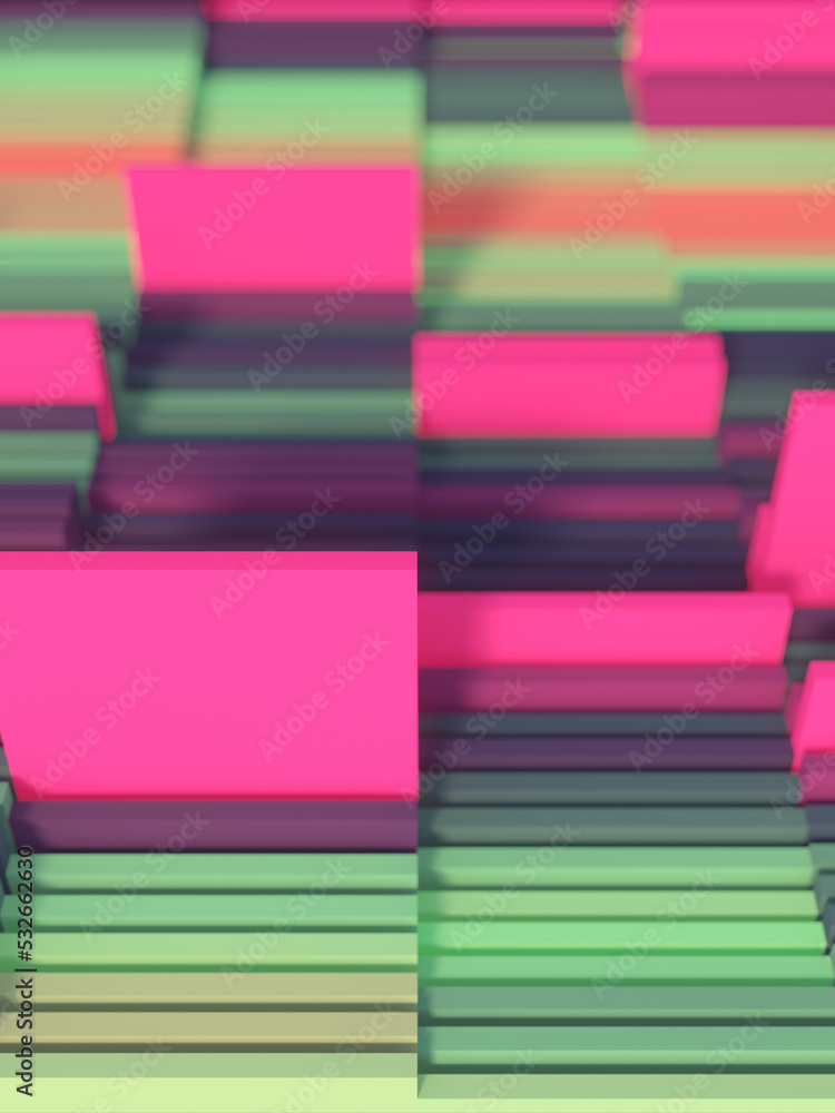Fototapete rectangular slide-out folders. abstract form of storing data on a stack. concept art. 3d rendering d