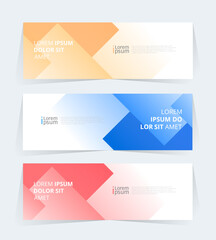 Geometric banner design with Vector presentation template.