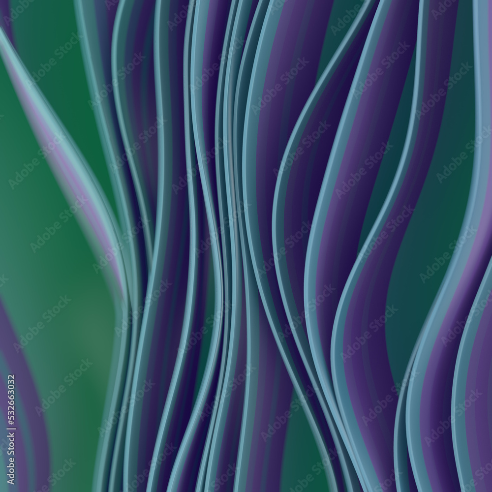 Poster abstract wave digital illustration with colorful stripes 3d rendering background