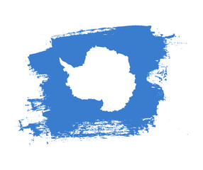 Artistic Antarctica national flag design on painted brush concept