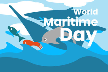 Illustration vector graphic of world maritime day. Good for poster.