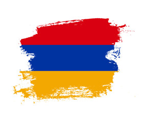 Artistic Armenia national flag design on painted brush concept