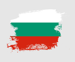Artistic Bulgaria national flag design on painted brush concept