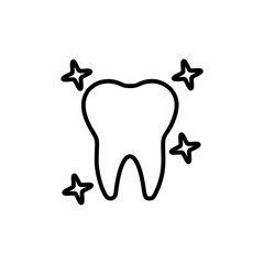 Tooth icon isolated on white background